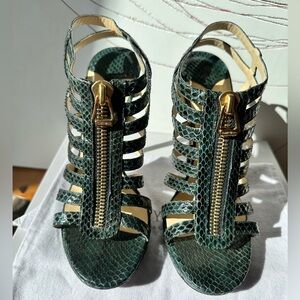 RARE Vintage Jimmy Choo Elephante Runway snakeskin sandals